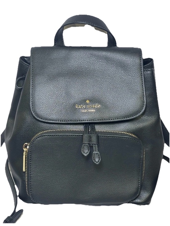 LIKE  NEW KATE SPADE KRISTI MEDIUM FLAP REFINED GRAIN LEATHER BLACK BACKPACK main image 7